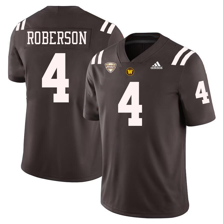 #4 Damari Roberson Western Michigan Broncos College Football Jerseys Stitched-Brown